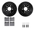 Dynamic Friction Co 8612-63006, Rotors-Drilled, Slotted-Black w/ 5000 Euro Ceramic Brake Pads incl. Hardware, Zinc Coat 8612-63006